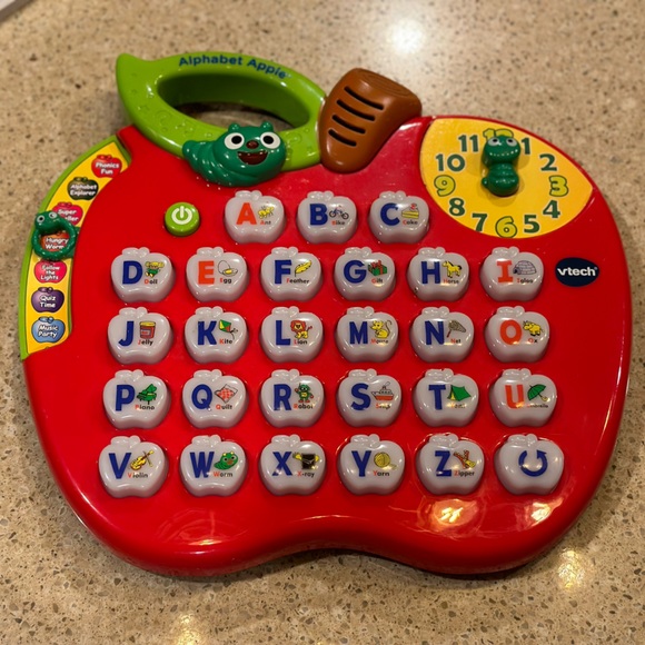 VTech Alphabet Apple Electronic Learning Toy Activities Play Modes Time Concepts - Picture 7 of 15